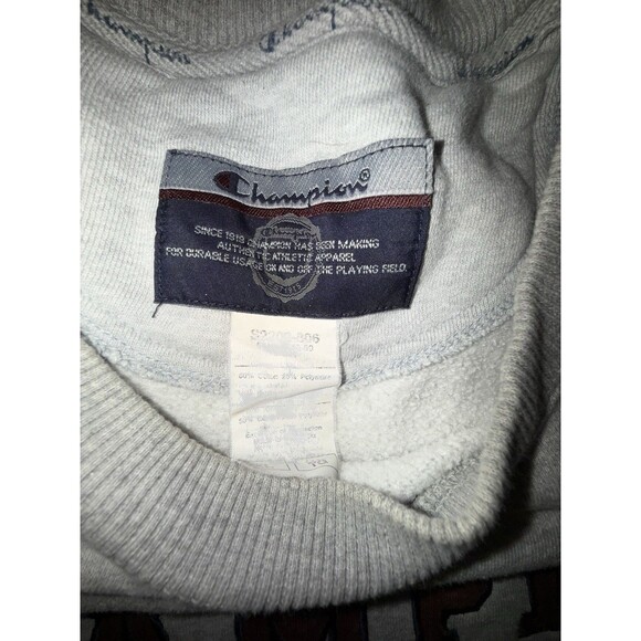 Champion Gray Reverse Weave Crewneck Sweatshirt men XL Embroidered Spellout Logo - Picture 3 of 5